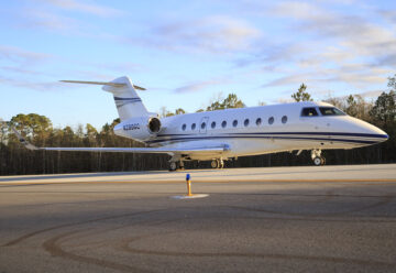 Gulfstream G280 on the airfield.