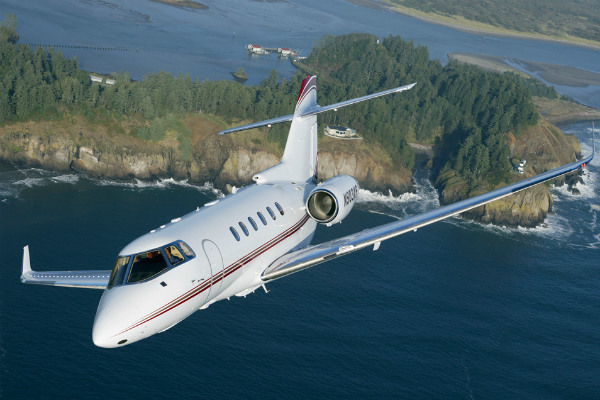 Hawker 900 series business jet.